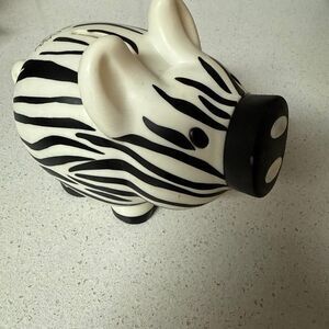 Vintage Old Navy Zebra Piggy Bank 2004 | Y2K PVC Animal Print Bank